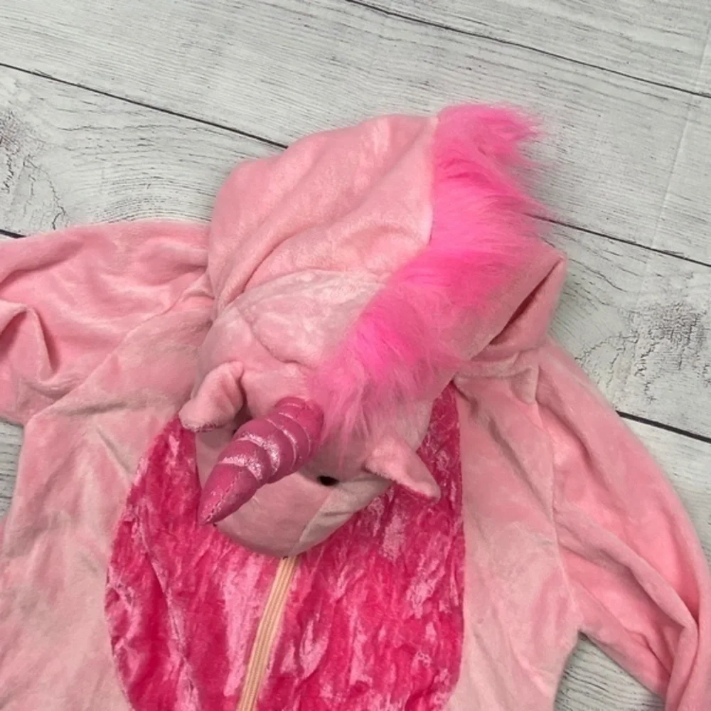 Pink Velour Unicorn Halloween Costume Toddler Girls Size 3 to 4 Years